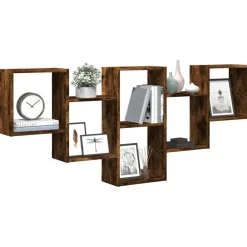 Étagères-vidaXL Étagère murale chêne fumé 159x18x66 cm bois d'ingénierie Chêne fumé