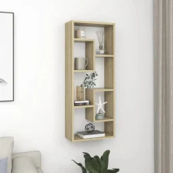 vidaXL Étagère murale Chêne sonoma 36x16x90 cm Bois d'ingénierie