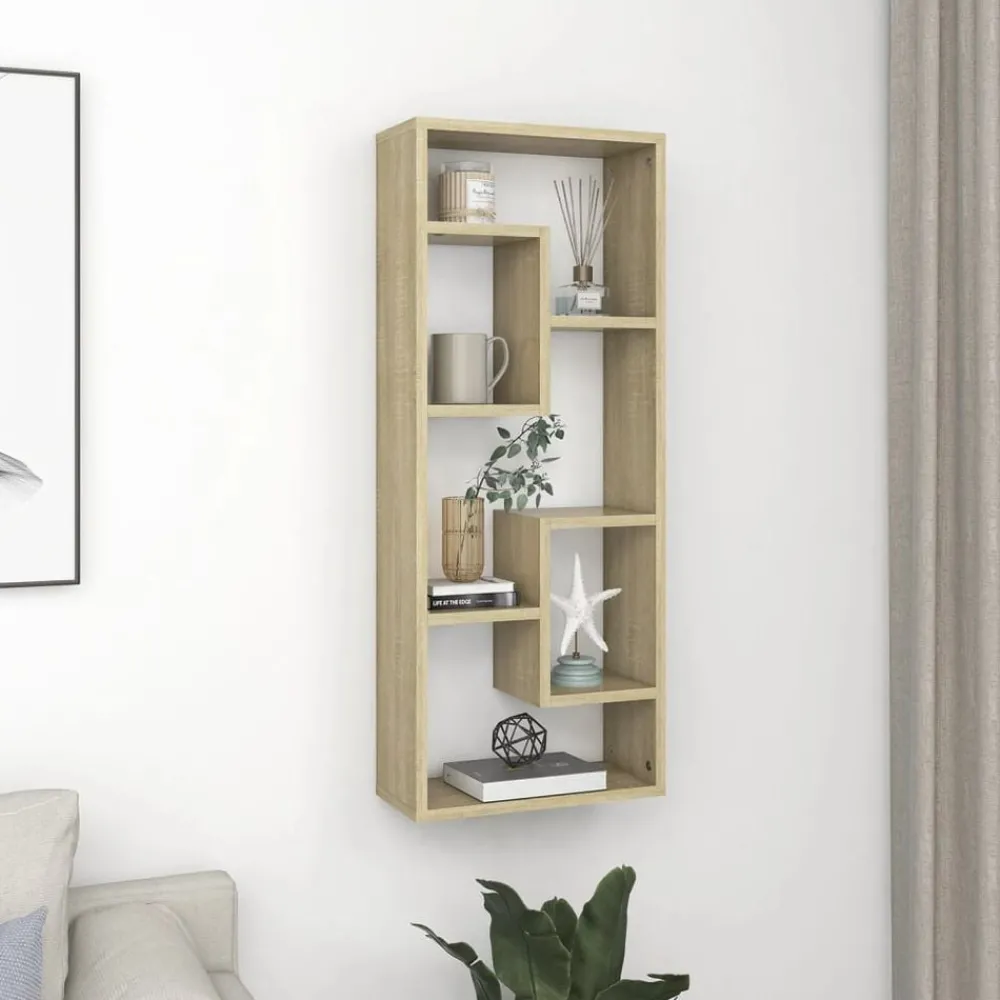 vidaXL Étagère murale Chêne sonoma 36x16x90 cm Bois d'ingénierie