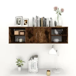 vidaXL Étagère murale chêne fumé 102x30x29 cm bois d'ingénierie