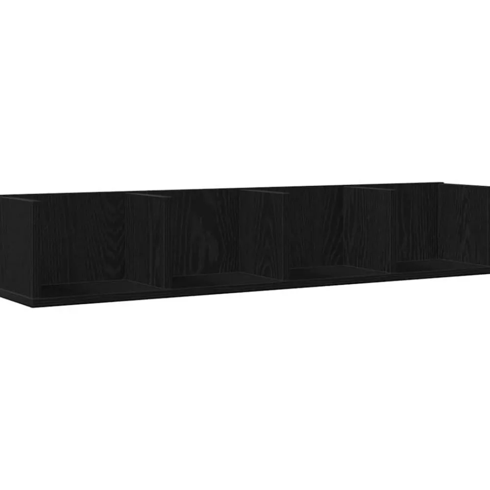 Étagères-vidaXL Étagère Murale Chêne noir 100 x 18 x 18 cm Bois d'ingénierie Chêne noir