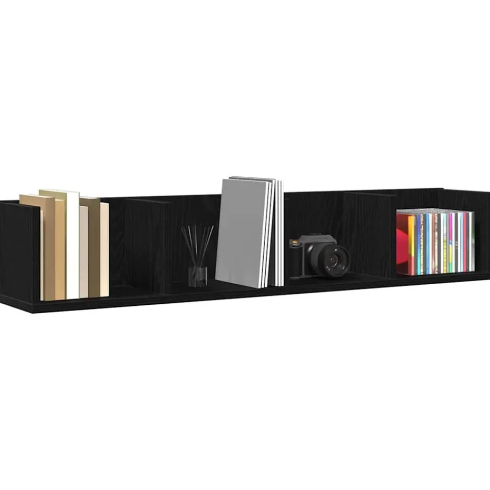 Étagères-vidaXL Étagère Murale Chêne noir 100 x 18 x 18 cm Bois d'ingénierie Chêne noir
