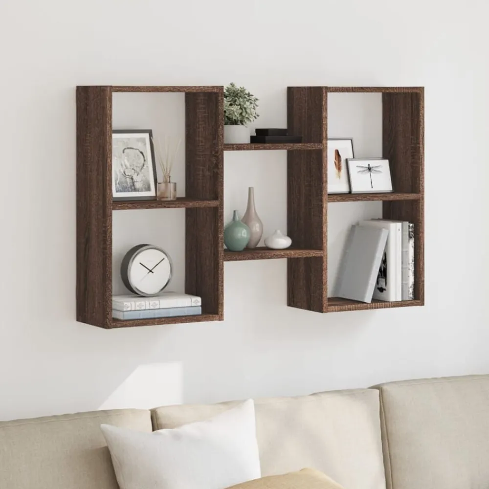 Étagères-vidaXL Étagère murale chêne marron 96x18x60 cm bois d'ingénierie Chêne marron