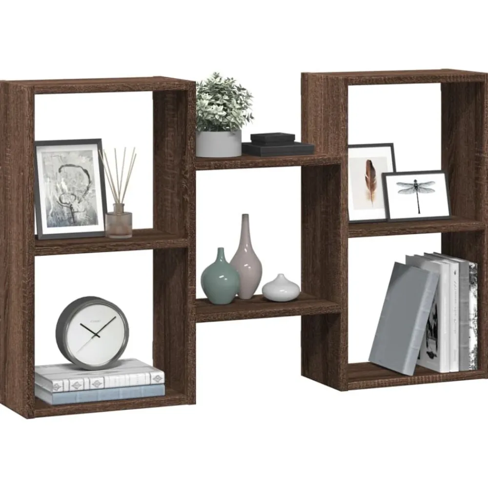 Étagères-vidaXL Étagère murale chêne marron 96x18x60 cm bois d'ingénierie Chêne marron