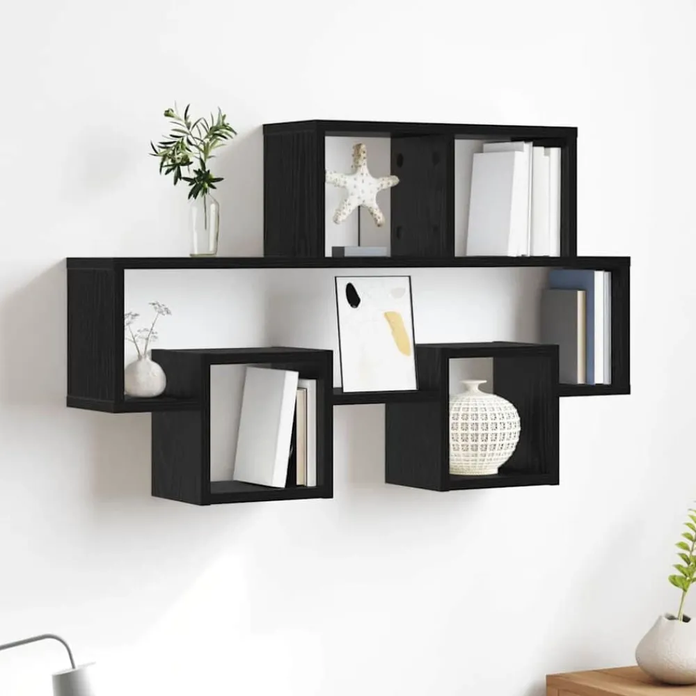 Étagères-vidaXL Étagère Murale Chêne noir 82 x 15 x 51 cm Bois d'ingénierie Ch&ecirc;ne noir