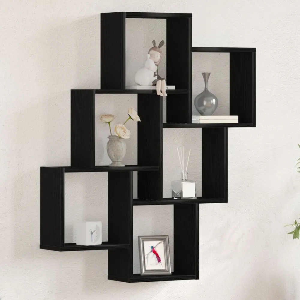 Étagères-vidaXL Étagère Murale Chêne noir 78 x 15 x 93 cm Bois d'ingénierie Chêne noir