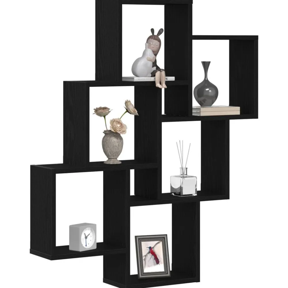 Étagères-vidaXL Étagère Murale Chêne noir 78 x 15 x 93 cm Bois d'ingénierie Chêne noir