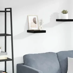 Étagères-vidaXL Étagère murale flottante 23x23,5x3,8 cm MDF noir brillant