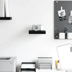 Étagères-vidaXL Étagère murale flottante 23x23,5x3,8 cm MDF noir brillant