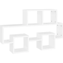 Étagères-vidaXL Étagère murale forme d'auto 82x15x51 cm Bois d’ingénierie Blanc
