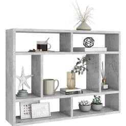 Étagères-vidaXL Étagère murale 75x16x55 cm Bois d'ingénierie Gris béton