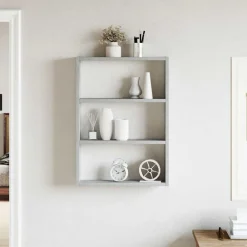 Étagères-vidaXL Étagère murale 43x9x60 cm bois d'ingénierie Gris béton