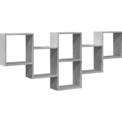 Étagères-vidaXL Étagère murale 159x18x66 cm bois d'ingénierie Gris béton