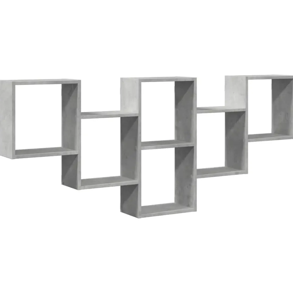 Étagères-vidaXL Étagère murale 159x18x66 cm bois d'ingénierie Gris béton