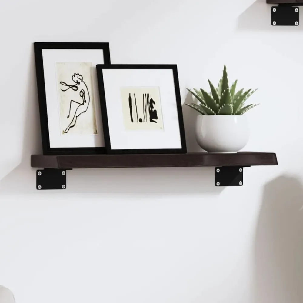Étagères-vidaXL Étagère murale 40x10x2 cm bois chêne massif traité Marron foncé