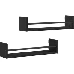 Étagères-vidaXL Étagère Murale Montage mural 2 pcs Chêne noir 60 x 16 x 14 cm Chêne noir