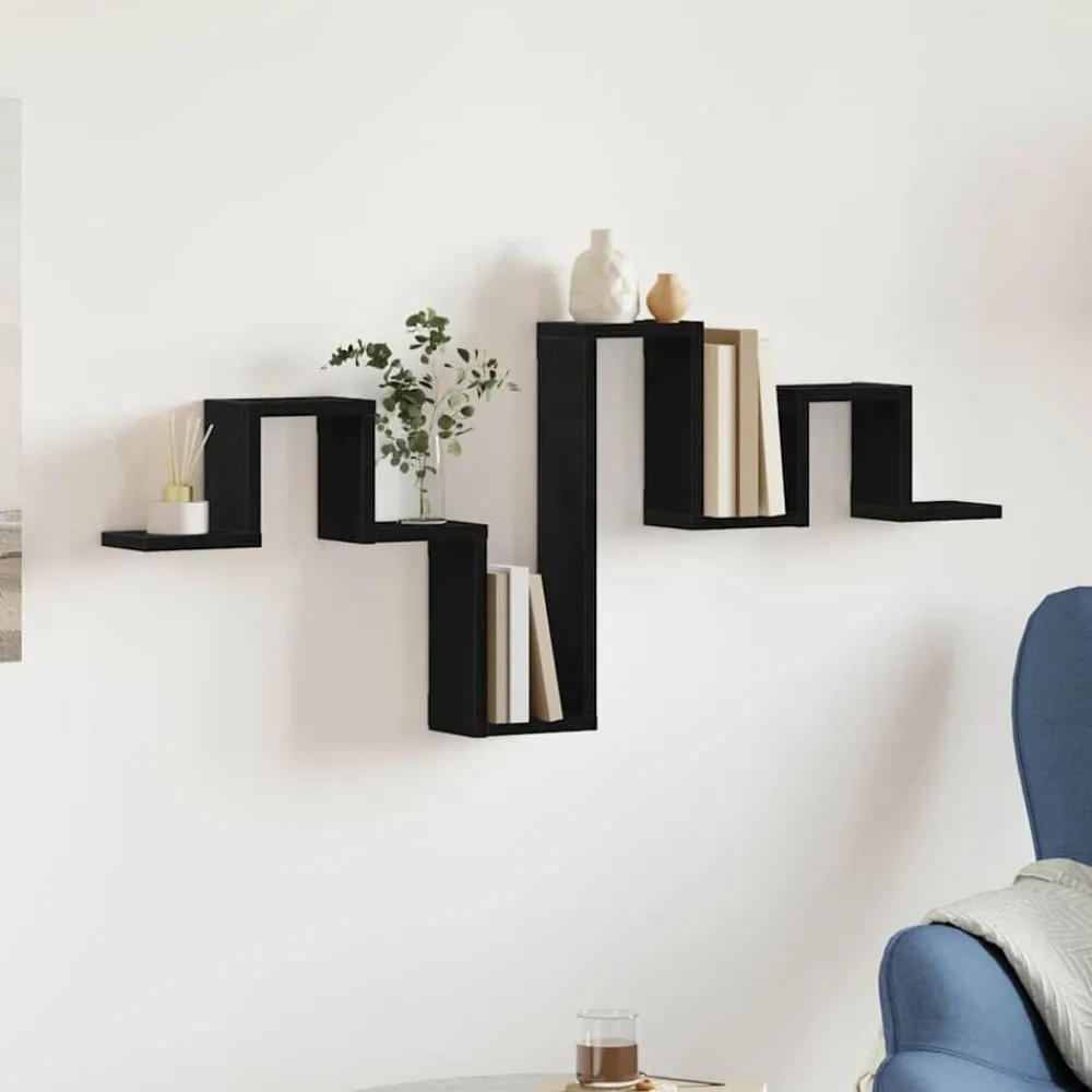 Étagères-vidaXL Étagère Murale Montage mural Chêne noir 104,5 x 43 x 10 cm Ch&ecirc;ne noir