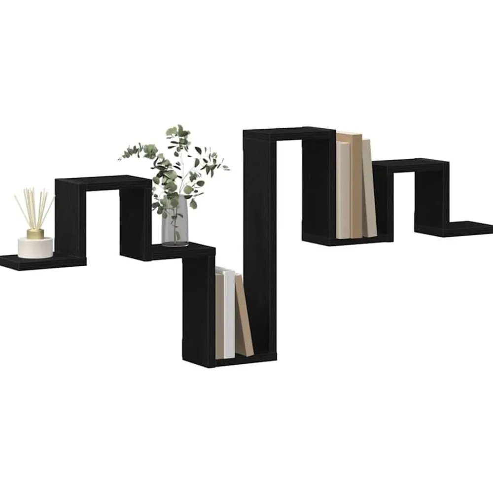 Étagères-vidaXL Étagère Murale Montage mural Chêne noir 104,5 x 43 x 10 cm Ch&ecirc;ne noir