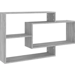 Étagères-vidaXL Étagère murale 104x20x58,5 cm Bois d'ingénierie Sonoma gris