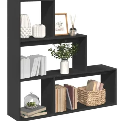 Étagères-vidaXL Étagère séparatrice de pièce à 3 niveaux 123x29x123 cm Noir