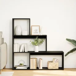 Étagères-vidaXL Étagère séparatrice de pièce à 3 niveaux 123x29x123 cm Noir