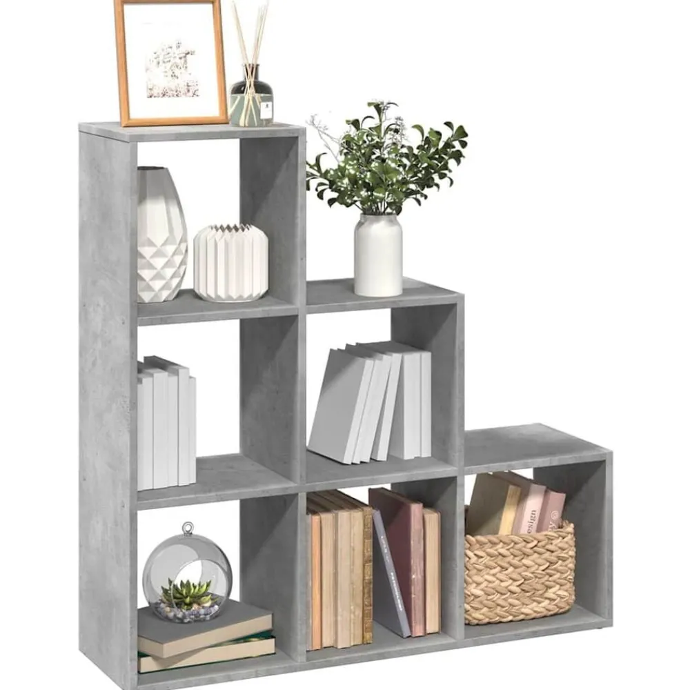 Étagères-vidaXL Étagère séparatrice de pièce à 3 niveaux 99x29x99 cm Gris béton