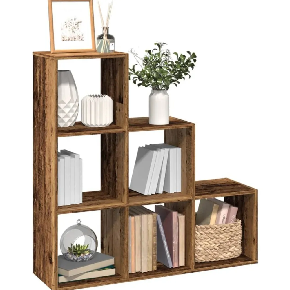Étagères-vidaXL Étagère séparatrice de pièce à 3 niveaux 99x29x99 cm Vieux bois