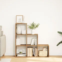 Étagères-vidaXL Étagère séparatrice de pièce à 3 niveaux 99x29x99 cm Vieux bois