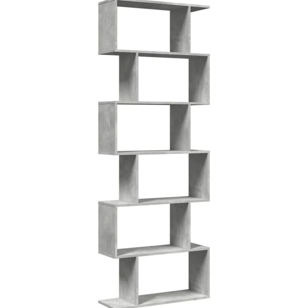 Étagères-vidaXL Étagère séparatrice de pièce à 6 niveaux 70x24x193cm Gris béton