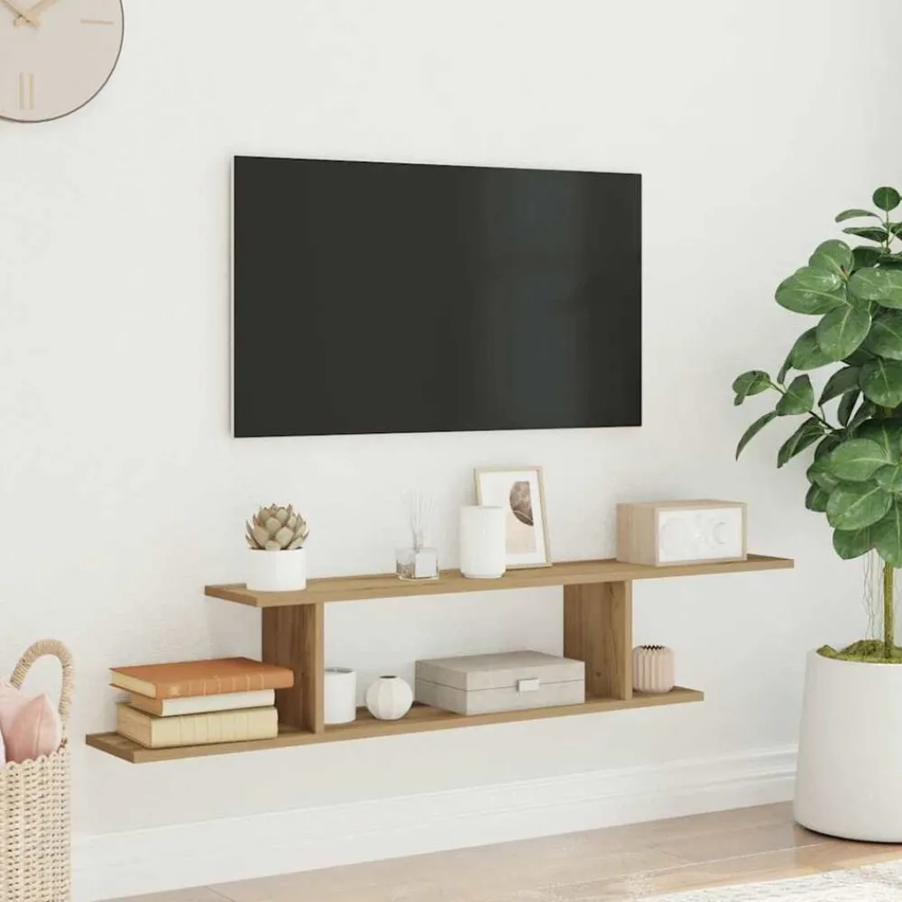 Étagères-vidaXL Étagère TV murale chêne artisanal 125x18x23cm bois d'ingénierie chêne artisanal