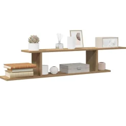 Étagères-vidaXL Étagère TV murale chêne artisanal 125x18x23cm bois d'ingénierie chêne artisanal