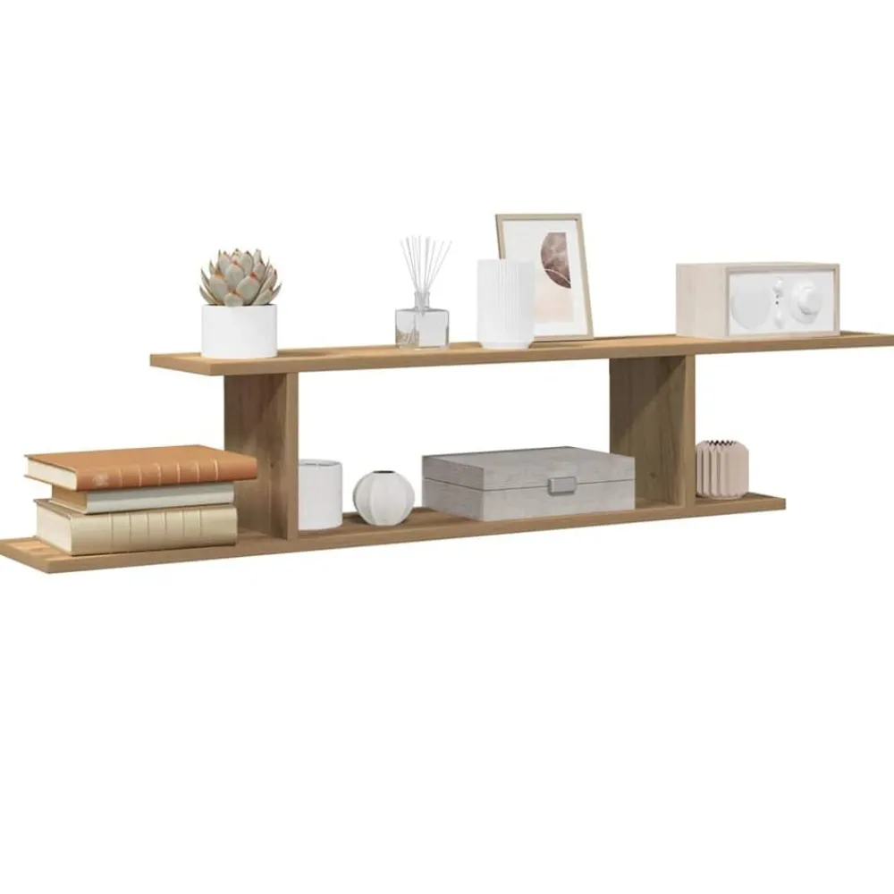 Étagères-vidaXL Étagère TV murale chêne artisanal 125x18x23cm bois d'ingénierie chêne artisanal