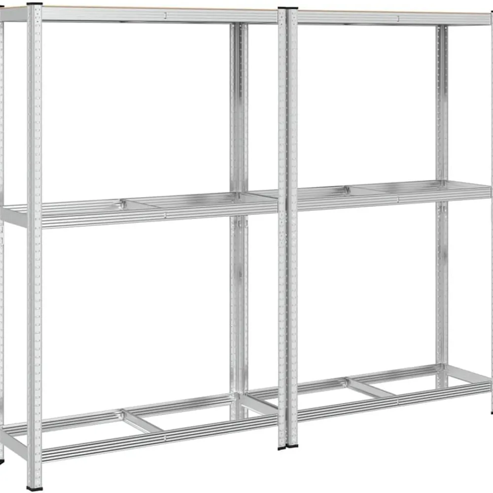 vidaXL Étagères à pneus à 2 niveaux 2 pcs acier et bois d'ingénierie