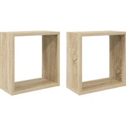 vidaXL Étagères cube murales 2 pcs chêne sonoma 30x15x30 cm