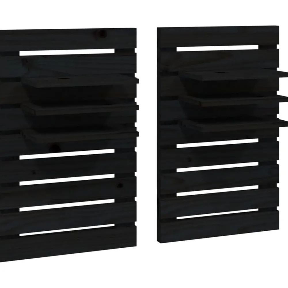 vidaXL Étagères de chevet murales 2 pcs Bois de pin massif