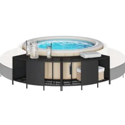 vidaXL Étagères de rangement pour spa 2 pcs résine tressée