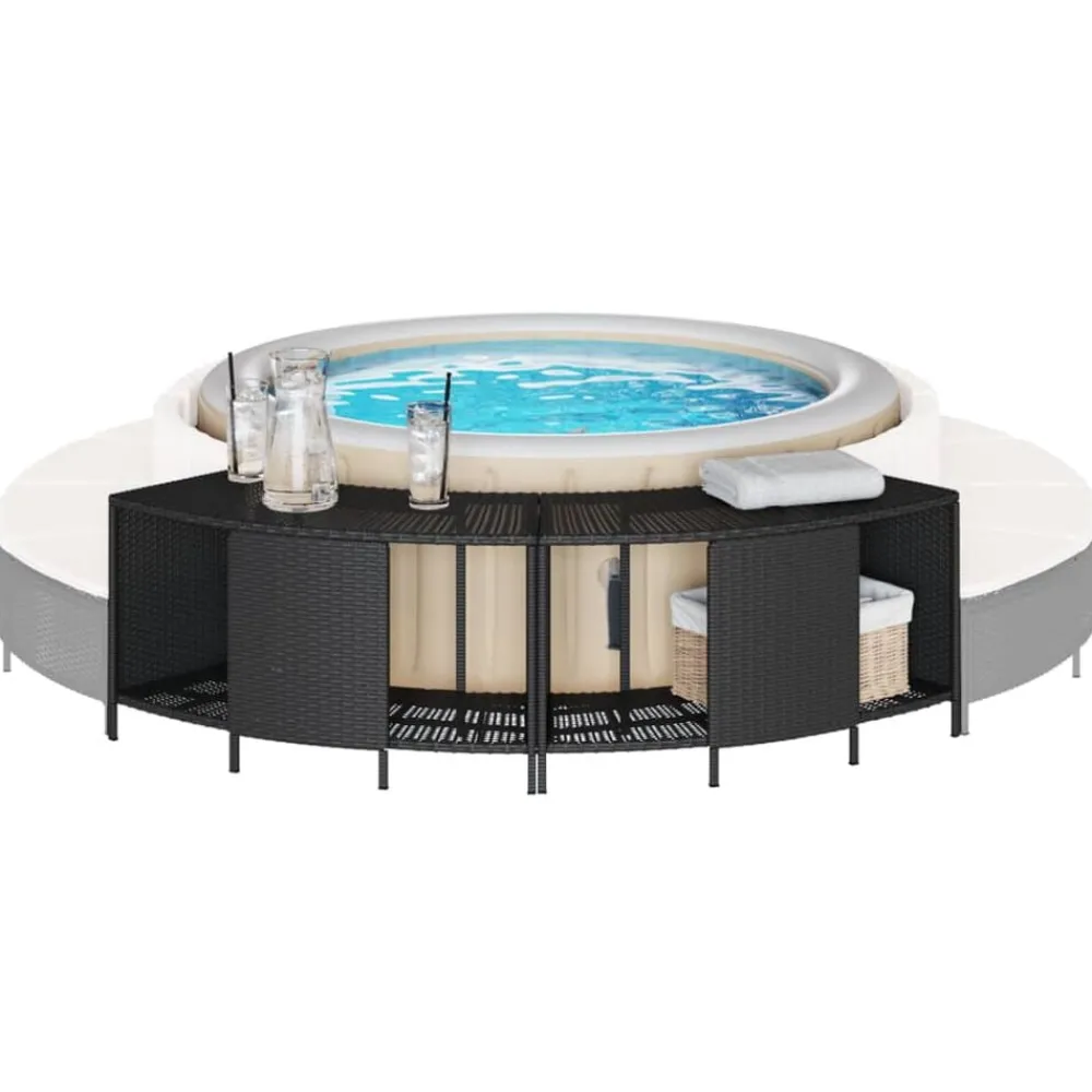 vidaXL Étagères de rangement pour spa 2 pcs résine tressée