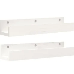 Étagères-vidaXL Étagères murales 2 pcs 50x12x9 cm Bois de pin massif Blanc