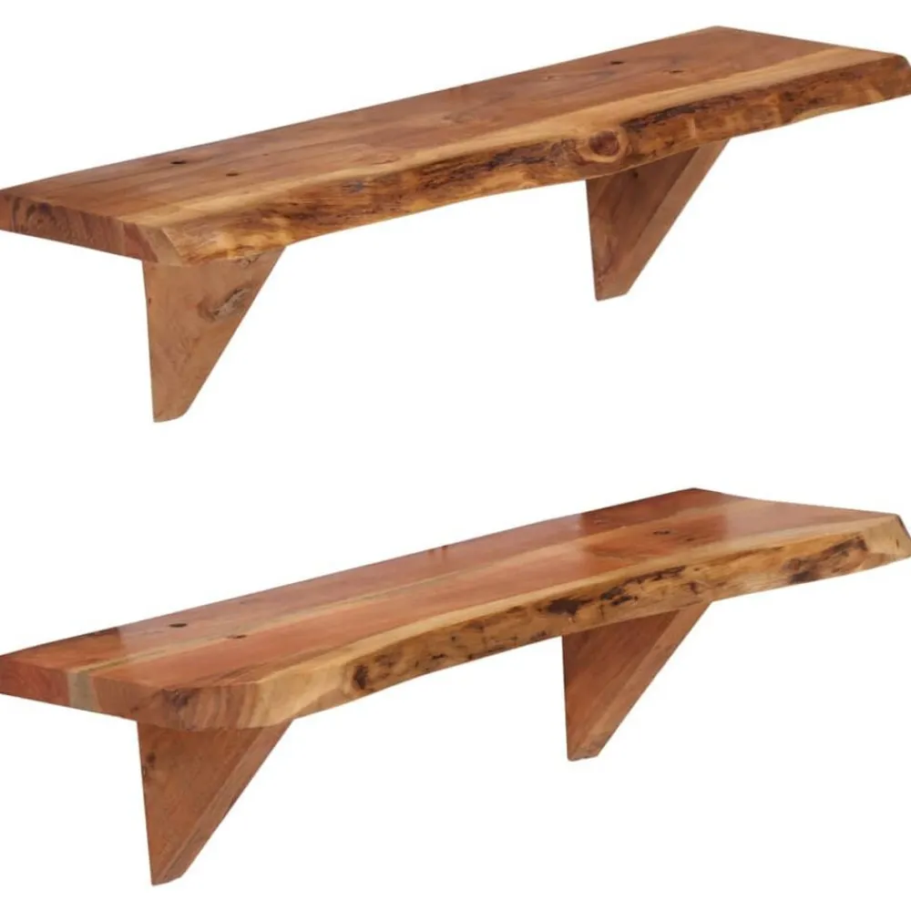 vidaXL Étagères murales 2 pcs 60x20x18 cm Bois d'acacia massif