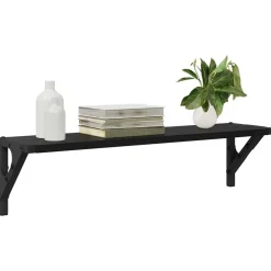 Étagères-vidaXL Étagères Murales 2 pcs Chêne noir 60 x 15 x 15,5 cm Ch&ecirc;ne noir