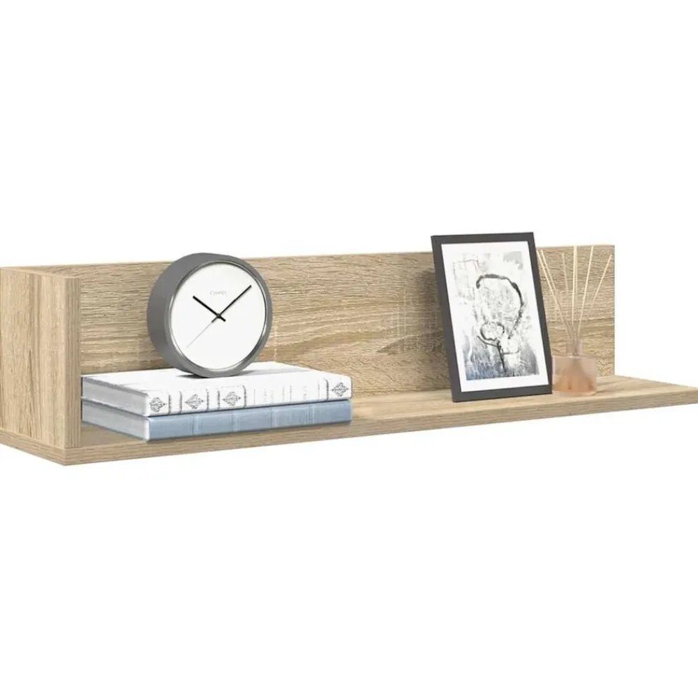 Étagères-vidaXL Étagères murales 2 pcs chêne sonoma 75x16,5x16,5 cm Chêne sonoma