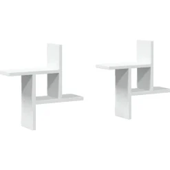 Étagères-vidaXL Étagères murales 2 pcs 38x12x38 cm bois d'ingénierie Blanc