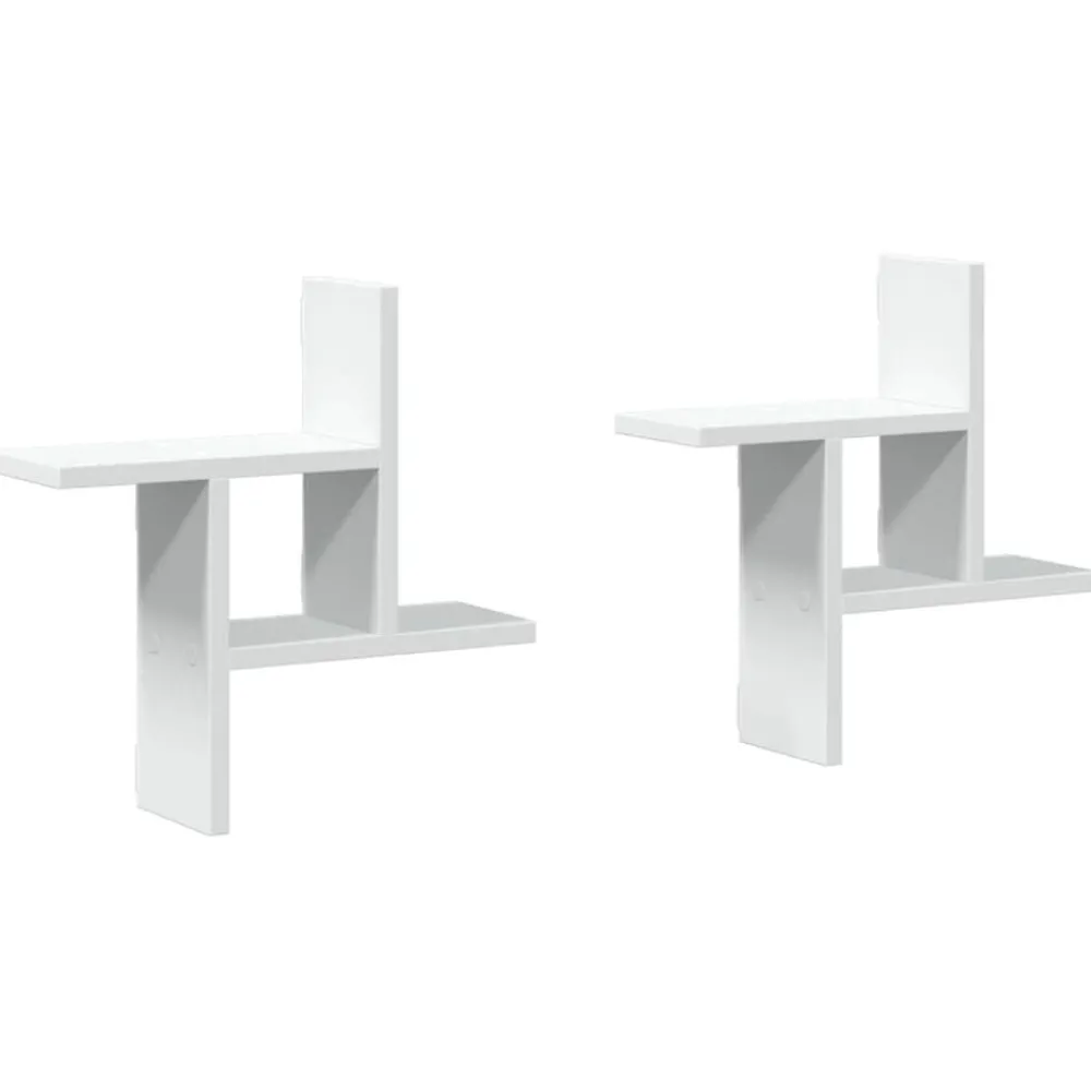 Étagères-vidaXL Étagères murales 2 pcs 38x12x38 cm bois d'ingénierie Blanc
