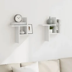 Étagères-vidaXL Étagères murales 2 pcs 38x12x38 cm bois d'ingénierie Blanc
