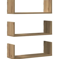 vidaXL Étagères murales 3 pcs chêne artisanal bois d'ingénierie