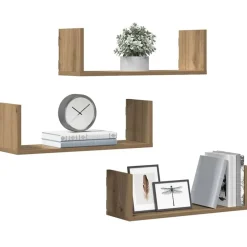 vidaXL Étagères murales 3 pcs chêne artisanal bois d'ingénierie