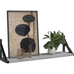 Étagères-vidaXL Étagères murales 2 pcs 60x15x15,5 cm Sonoma gris