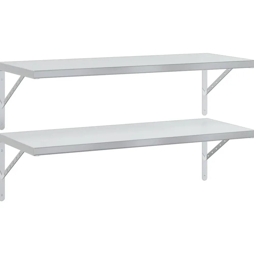 vidaXL Étagères murales 2 pcs 100x40 cm é acier inoxydable