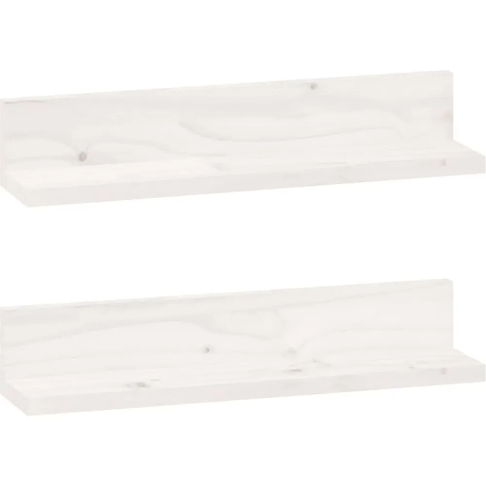 Étagères-vidaXL Étagères murales 2 pcs 50x11x9 cm Bois de pin massif Blanc