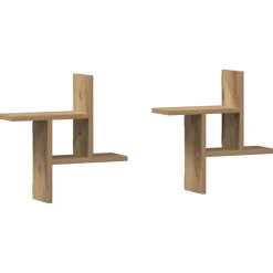Étagères-vidaXL Étagères murales 2 pcs chêne artisanal bois d'ingénierie Chêne